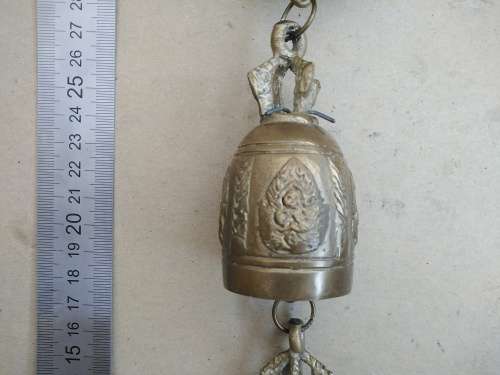 Vintage! Embossed Cascading Indian Brass 4 Tier Bell / Chime