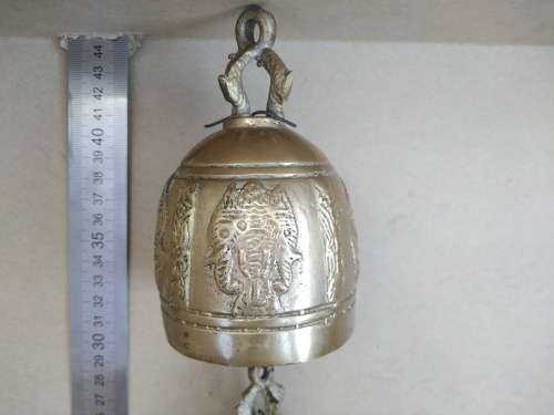Vintage! Embossed Cascading Indian Brass 4 Tier Bell / Chime