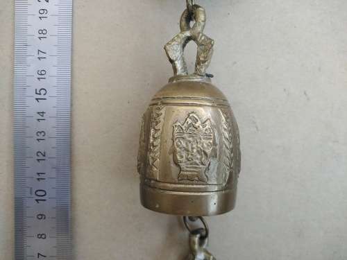 Vintage! Embossed Cascading Indian Brass 4 Tier Bell / Chime