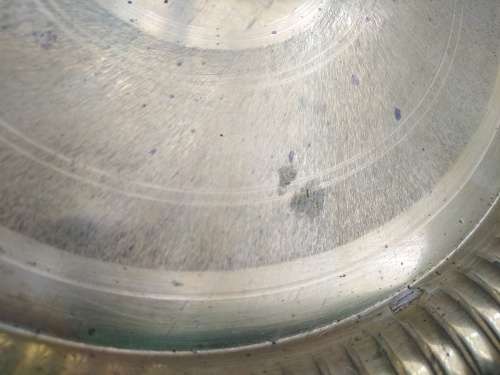 Vintage!  Round - Pressed Brass Plate / Tray