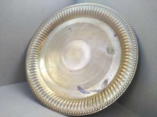 Vintage!  Round - Pressed Brass Plate / Tray