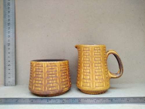 Vintage! W. Germany Ceramano Creamer And Sugar Bowl Set