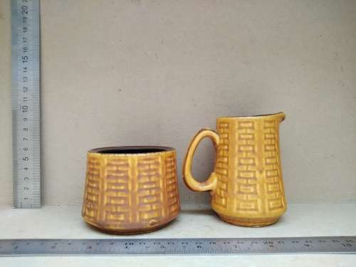Vintage! W. Germany Ceramano Creamer And Sugar Bowl Set