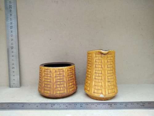 Vintage! W. Germany Ceramano Creamer And Sugar Bowl Set
