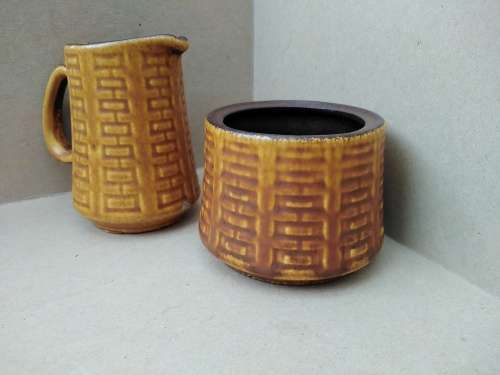 Vintage! W. Germany Ceramano Creamer And Sugar Bowl Set