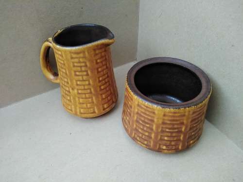 Vintage! W. Germany Ceramano Creamer And Sugar Bowl Set