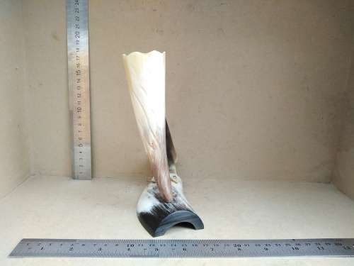 Vintage! Natural Cow Horn - Hand Carved - Bird Figurine - Pen Holder