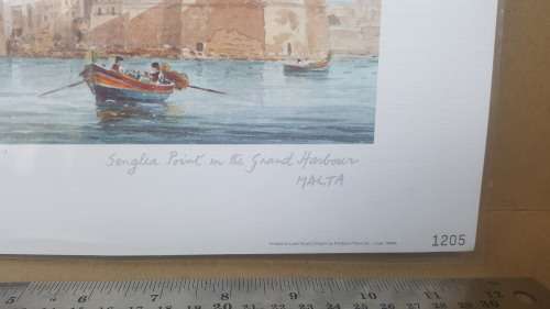 Senglia Point - Grand Harbour (Malta) - J. Pace Ross - Sealed Print