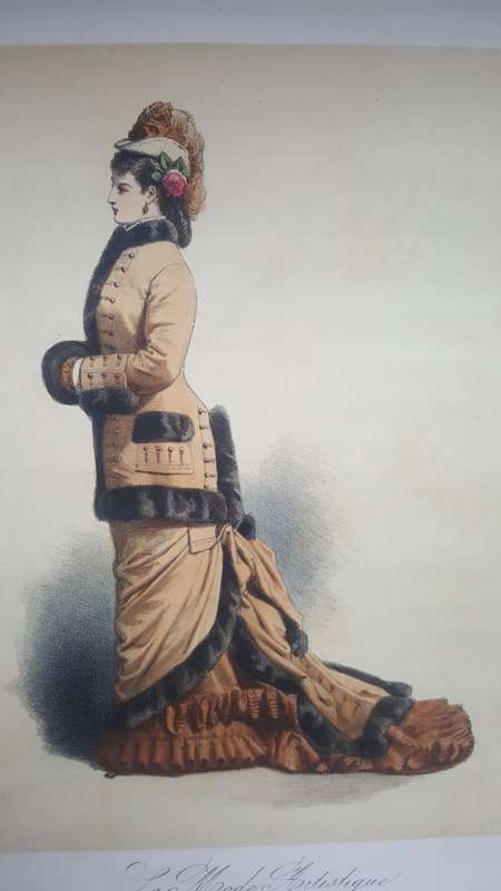 Antique! Fashion Print No.189 Published By La Mode Artistique, ca 1876 - Hand-Colored Lithograph