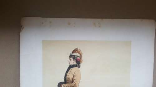 Antique! Fashion Print No.189 Published By La Mode Artistique, ca 1876 - Hand-Colored Lithograph