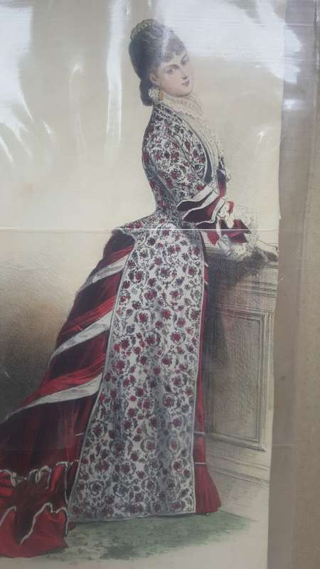 Antique!  Fashion Print No.170 Published By La Mode Artistique, ca 1876 - Hand-Colored Lithograph