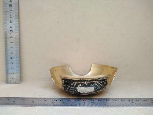 Vintage!  Round Domed - Enamelled Brass - Display Stand? / Ornament
