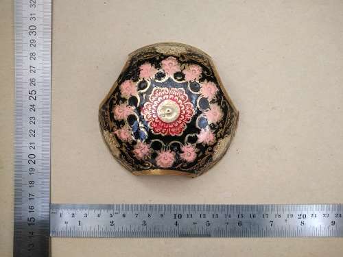 Vintage!  Round Domed - Enamelled Brass - Display Stand? / Ornament