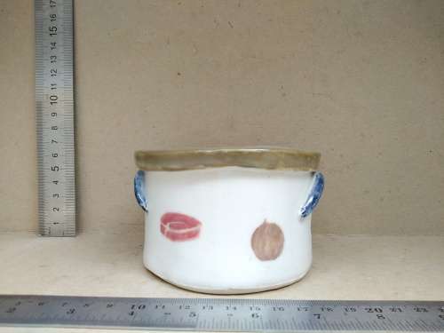 Vintage! Hand Made /Painted - Vegetables- Pottery Bowl (Signed)
