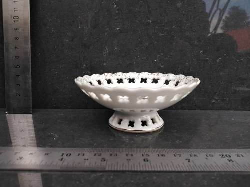 Vintage! Japan - Gold Gilded Perforated Edge - Small Pedestal Bowl