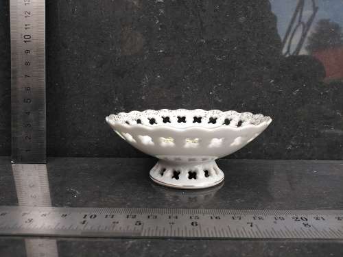 Vintage! Japan - Gold Gilded Perforated Edge - Small Pedestal Bowl