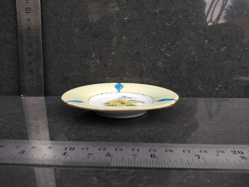 Vintage German Arzberg Porcelain Yellow Floral Pattern Small Saucer Signed