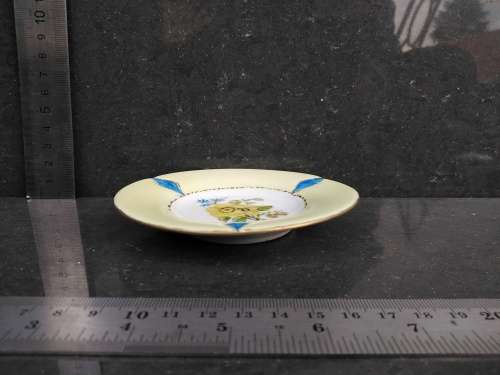 Vintage German Arzberg Porcelain Yellow Floral Pattern Small Saucer Signed