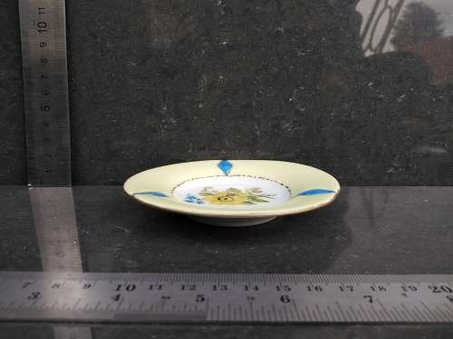 Vintage German Arzberg Porcelain Yellow Floral Pattern Small Saucer Signed