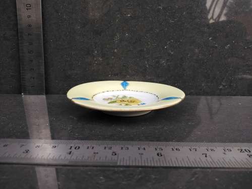 Vintage German Arzberg Porcelain Yellow Floral Pattern Small Saucer Signed