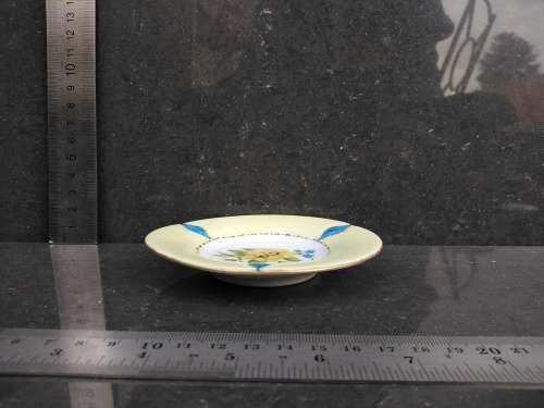 Vintage German Arzberg Porcelain Yellow Floral Pattern Small Saucer Signed