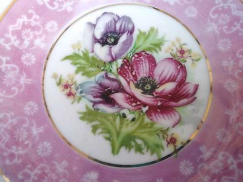 Vintage! Perforated / Pierced Gold Gilded Edge - Pedestal - Floral Design - Porcelain Bowl