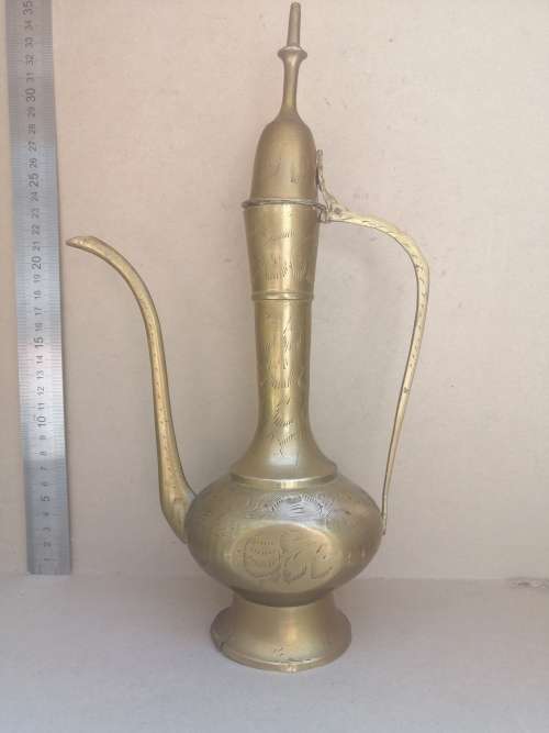 Indian Trio! - 3 Cascading Traditional Indian Ewers - Hand Etched!