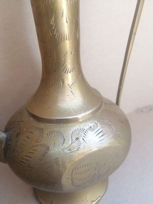 Indian Trio! - 3 Cascading Traditional Indian Ewers - Hand Etched!