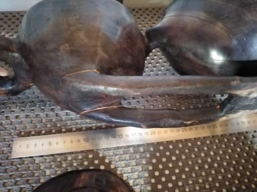 Africana! RARE! Zulu - 3 Bowl Meat Platter With Lids- Carved Wood