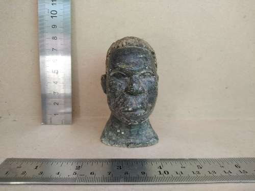 Africana! - Hand Carved! Polished Stone Bust- Young Man Sculpture.