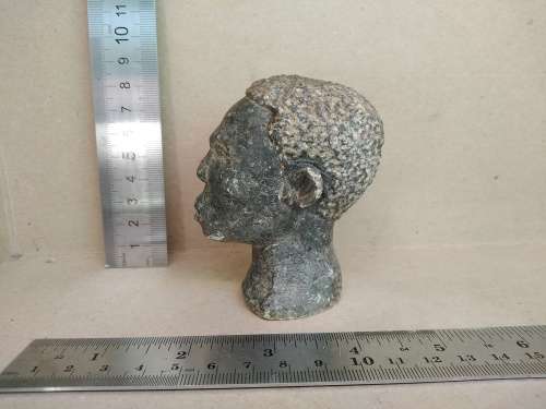 Africana! - Hand Carved! Polished Stone Bust- Young Man Sculpture.