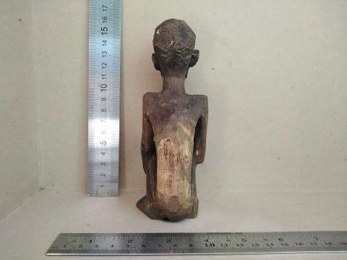 African! - Hand Carved - Old Man On Haunches- Thumbs Up