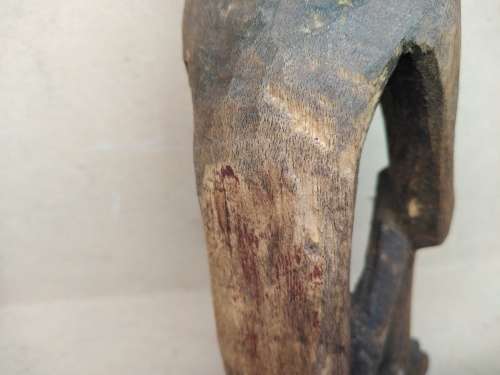 African! - Hand Carved - Old Man On Haunches- Thumbs Up