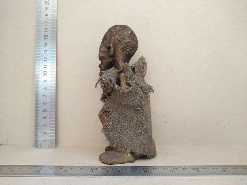 African! - Hand Carved - Old Man On Haunches- Thumbs Up