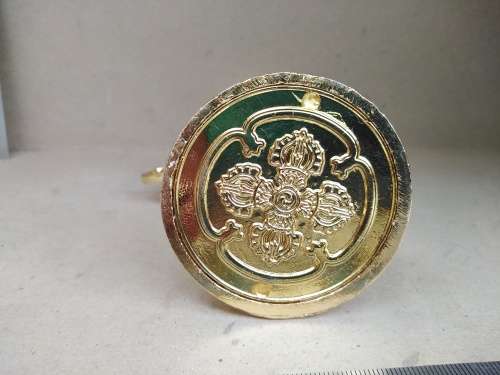 Feng Shui Heavy Brass Gold Plated Victory Banner Paperweight Screw Off Bottom