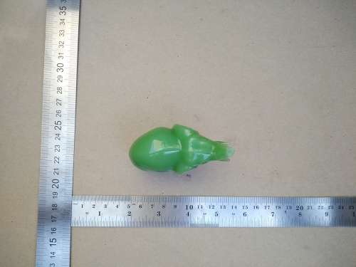 Feng Shui - Miniature Jade Green Glass? Elephant - Hand Crafted Collectible Statue Figurine
