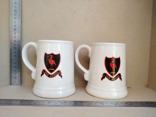 Vintage! Flora Ann - Dale College - Pair Of Beer / Coffee Mugs