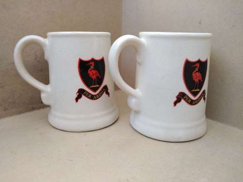 Vintage! Flora Ann - Dale College - Pair Of Beer / Coffee Mugs