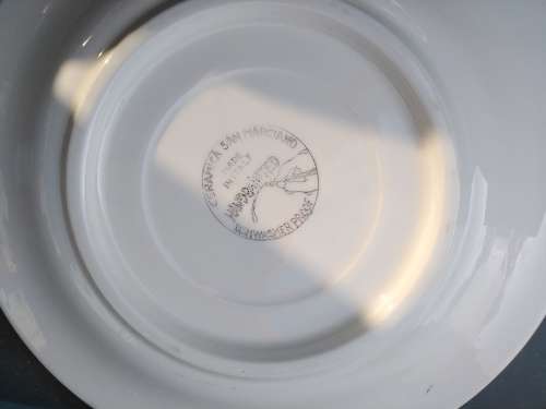 Vintage! Italian - San Marciano - Hand Painted  - Blue Leaf - Pair Of Dinner Plates