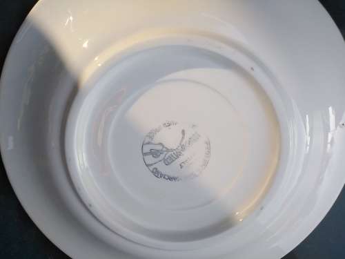 Vintage! Italian - San Marciano - Hand Painted  - Blue Leaf - Pair Of Dinner Plates