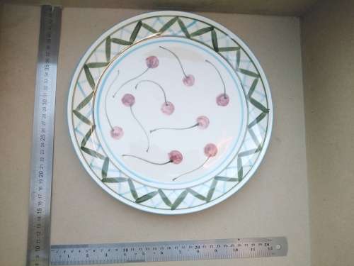 Vintage! Ceramicast - Hand Painted - Cherry - Dinner Plate