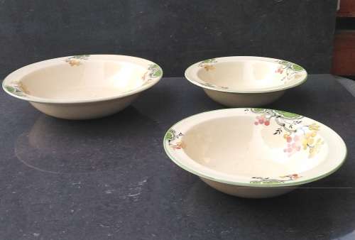 Vintage! Crown Ducal Ware - Mimosa Art Deco - Set Of 3 Bowls