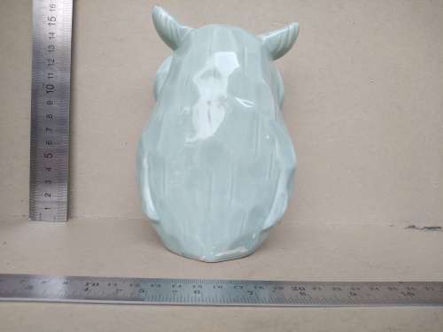 Vintage! Ceramic Teal Owl With A Distressed Finish