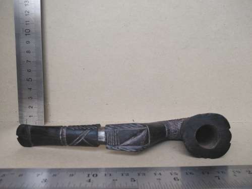 Vintage! Black Wood Marked Tobacco Pipe.