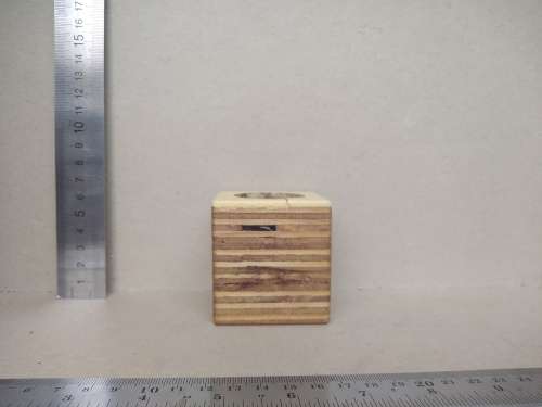 Vintage! Baltic Birch Plywood Cube- Set Of 3 Tealight Candle Holders