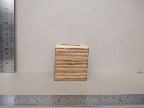 Vintage! Baltic Birch Plywood Cube- Set Of 3 Tealight Candle Holders