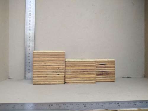 Vintage! Baltic Birch Plywood Cube- Set Of 3 Tealight Candle Holders