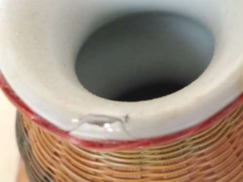 Set Of 3 - Small Ceramic Urns - Finished In Colorful Basket Weave