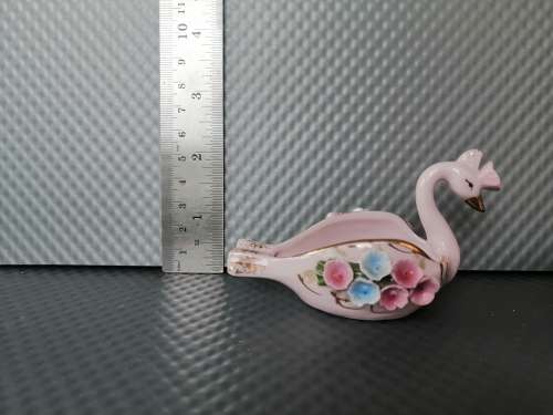 Vintage! Lefton China & Kingsway - Hand Painted Porcelain - Pink/Blue Floral - Swan Ashtray Lot