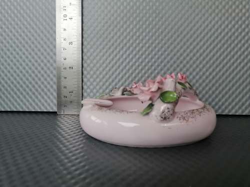 Vintage! Lefton China & Kingsway - Hand Painted Porcelain - Pink/Blue Floral - Swan Ashtray Lot